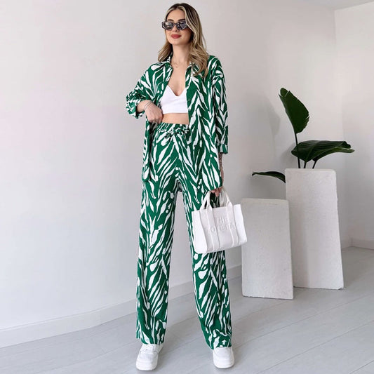 🌸Spring Specials 🌸 Chic Women's Zebra Print Shirt & Pants Set