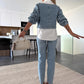 🎉Hot Sale 49% OFF🎉Women's Chic Long Sleeve Denim Top & Trouser Two-Piece Set