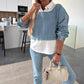 🎉Hot Sale 49% OFF🎉Women's Chic Long Sleeve Denim Top & Trouser Two-Piece Set