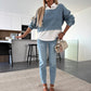 🎉Hot Sale 49% OFF🎉Women's Chic Long Sleeve Denim Top & Trouser Two-Piece Set