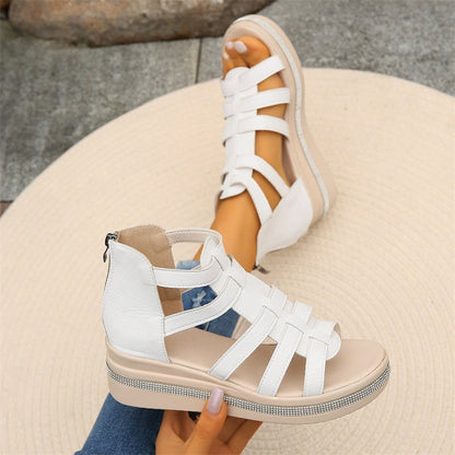 👡Wedge sandals with rhinestone decoration