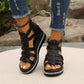 👡Wedge sandals with rhinestone decoration