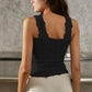 🎁 Hot Sale 49% OFF🌸 Women's Wide Strap Square Neck Short Flower Sports Tank Top – Comfort Meets Style! ✨