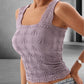 🎁 Hot Sale 49% OFF🌸 Women's Wide Strap Square Neck Short Flower Sports Tank Top – Comfort Meets Style! ✨