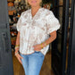 Women’s Printed V-Neck Blouse