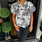 Women’s Printed V-Neck Blouse