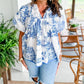 Women’s Printed V-Neck Blouse