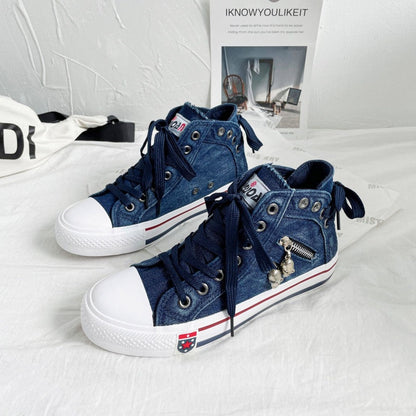 🌸Spring Specials💐Women's Cowboy High-Top Canvas Shoes