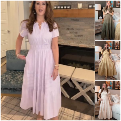 🌸Spring Specials💐 49% OFF👗Women's Casual Summer Short-Sleeve V-Neck Long Dresses