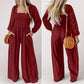 🎉🛍️Hot Promotion 50% OFF💃2025 New Women's Casual Long Sleeve Wide Leg Pants Jumpsuit