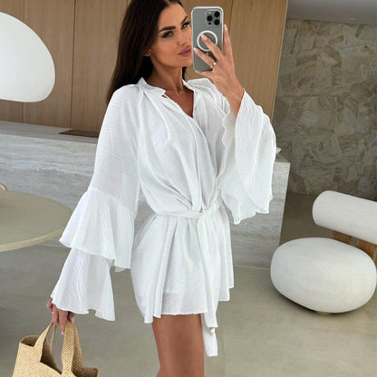 💝Limited Sale 49% OFF🔥Women's Solid Color Loose Mini Dress