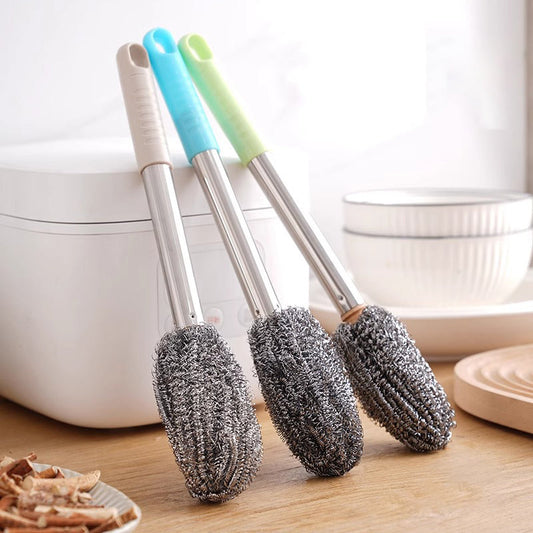 💝The more you buy, the bigger the discount.🔥Steel Wool Scrubber with Handle