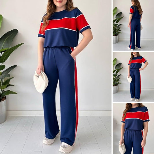 🎁 Hot Sale 49% OFF 🔥Women's Two-Piece Color-Block Casual Tracksuit