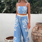 🌸Spring Specials💐Printed Sleeveless Top & Wide-Leg Pants Set