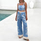 🌸Spring Specials💐Printed Sleeveless Top & Wide-Leg Pants Set