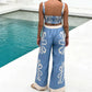🌸Spring Specials💐Printed Sleeveless Top & Wide-Leg Pants Set