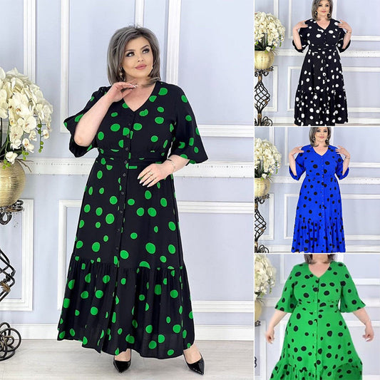 🏖️Summer Hot Sale 49% OFF🌼 Women’s Elegant V-Neck Polka Dot  Dress