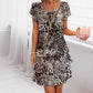 🎁 Hot Sale 49% OFF 🔥Versatile Stylish Leopard Colorful Print Sequin Dress