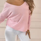 🏖️Summer Hot Sale 49% OFF🌼Women's Loose Off Shoulder Long Sleeve Top