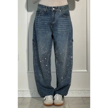 🎁 Hot Sale 49% OFF 🔥Women's Straight Jeans with Rhinestones