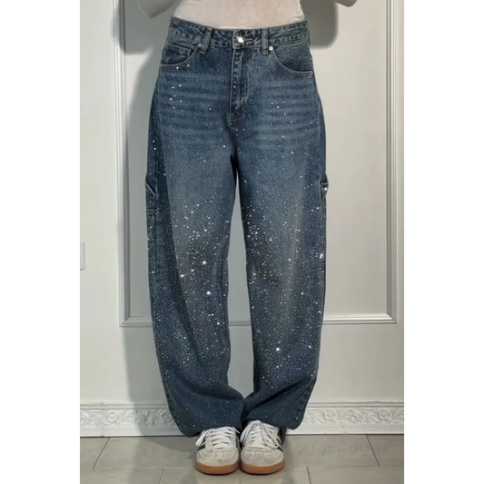 🎁 Hot Sale 49% OFF 🔥Women's Straight Jeans with Rhinestones