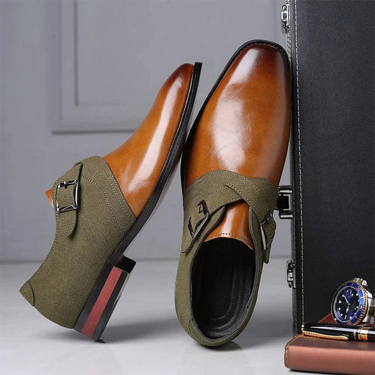 🎁 Hot Sale 49% OFF 🔥Men's Fashion Color-Block Leather Shoes