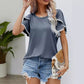 🎁 Hot Sale 49% OFF 🔥Women's Casual Round Neck T-Shirt with Pom-Pom Trim Sleeves