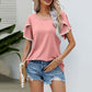 🎁 Hot Sale 49% OFF 🔥Women's Casual Round Neck T-Shirt with Pom-Pom Trim Sleeves