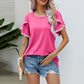 🎁 Hot Sale 49% OFF 🔥Women's Casual Round Neck T-Shirt with Pom-Pom Trim Sleeves
