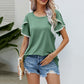 🎁 Hot Sale 49% OFF 🔥Women's Casual Round Neck T-Shirt with Pom-Pom Trim Sleeves