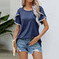 🎁 Hot Sale 49% OFF 🔥Women's Casual Round Neck T-Shirt with Pom-Pom Trim Sleeves