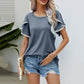 🎁 Hot Sale 49% OFF 🔥Women's Casual Round Neck T-Shirt with Pom-Pom Trim Sleeves