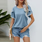 🎁 Hot Sale 49% OFF 🔥Women's Casual Round Neck T-Shirt with Pom-Pom Trim Sleeves