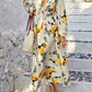 💃Hot Sale 49% OFF🎁LUNE Random Print Deep V-Neck Lantern Sleeve Gathered Waist Dress