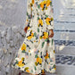 💃Hot Sale 49% OFF🎁LUNE Random Print Deep V-Neck Lantern Sleeve Gathered Waist Dress