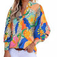 🎉2025 New Products Hot Sale✨Women’s Printed Button-Down Shirt with Lantern Long Sleeves
