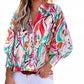 🎉2025 New Products Hot Sale✨Women’s Printed Button-Down Shirt with Lantern Long Sleeves