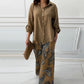 🎉2025 New Products Hot Sale✨Women's Fashion Loose Cardigan Shirt & High Waist Pants Two Piece Set