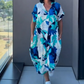 🏖️Summer Hot Sale 49% OFF🌼 Women's Printed V - Neck Casual Elegant Dress