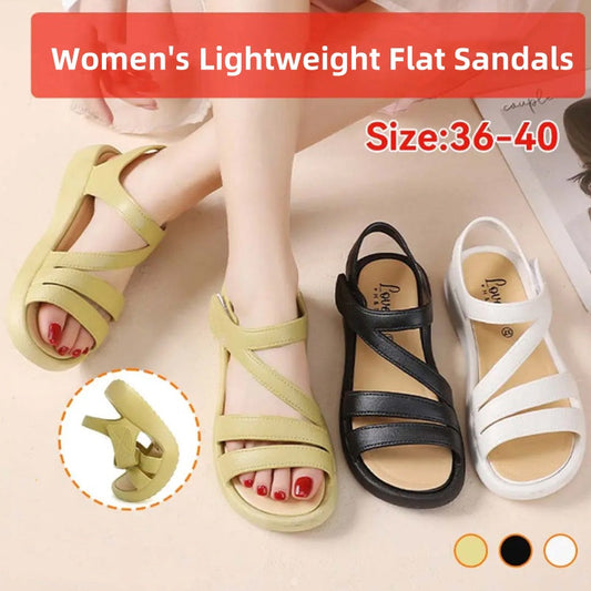 🏖️ 2025 Summer New! Thick bottom sports sandals, comfortable and versatile!Women's Lightweight Flat Sandals
