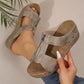 ⏰Limited Sale-50% Off!💟Women's Fashion Rivet Wedge Fish Mouth Thick Bottom Sandals