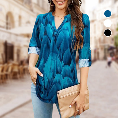 🎉Hot Sale 49% OFF🎉Women's Printed V-Neck Tunic Top