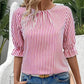 🎉2025 New Products Hot Sale✨Chic Striped Top with Back Button Accents