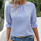 🎉2025 New Products Hot Sale✨Chic Striped Top with Back Button Accents