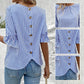 🎉2025 New Products Hot Sale✨Chic Striped Top with Back Button Accents