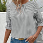 🎉2025 New Products Hot Sale✨Chic Striped Top with Back Button Accents