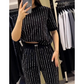 🎉2025 New Products Hot Sale✨Women's Sparkling Rhinestone Striped Knit Two-Piece Set