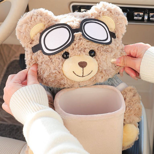 🎉Hot Sale 49% OFF🎉Cute Bear Plush Car Tissue Holder & Storage Bin