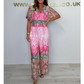 🌷 Summer Hot Sale 49% Off 🩵 Bohemian Print Wide Leg Jumpsuit