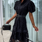 🏖️Summer Hot Sale 49% OFF🌼Women's Retro Short Sleeve Hollow Out Lace Dress